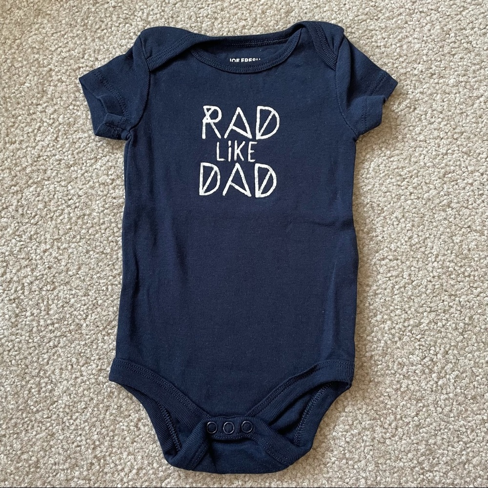 Joe Fresh Baby “Rad Like Dad” Short Sleeve Bodysuit 3-6 Months
